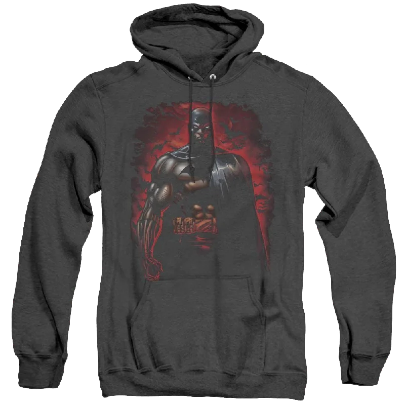 Dc Batman Red Knight - Heather Pullover Hoodie Asymmetrical Hem Sweater