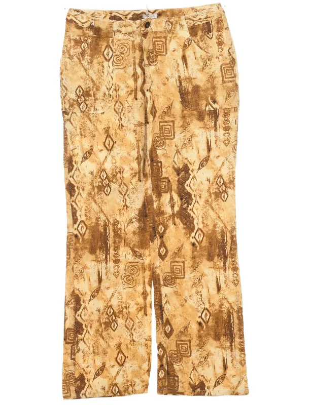 Light Brown Trousers - W30 L30 Trousers Capri Summer