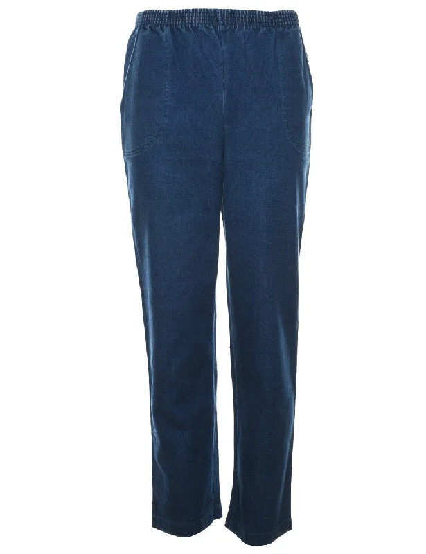 Dark Wash Denim Trousers - W26 L30 Trousers Wedding White