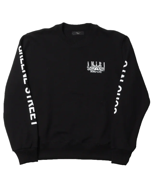 NYC Store Sweatshirt Hoodie with Hem Contrast Bold Stylish