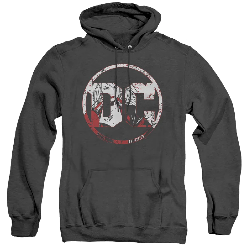 Harley Quinn Dc Logo Harley - Heather Pullover Hoodie Cowl Neck Pullover