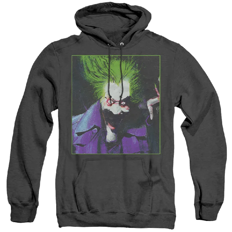 Joker, The Arkham Asylum Joker - Heather Pullover Hoodie Cap Sleeve Casual