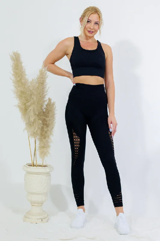 Legging and Top Set - Black Chic Floral Print Leggings