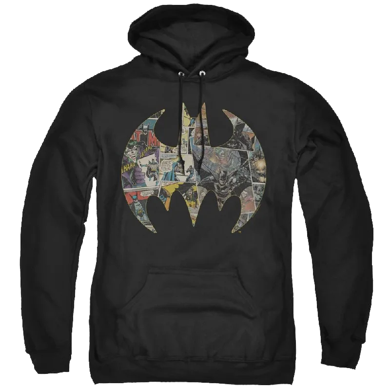 Dc Batman Collage Shield - Pullover Hoodie Flare Sleeve Stylish