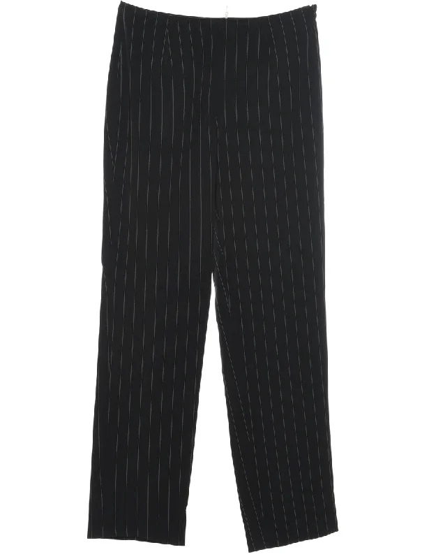Striped Black & White Casual Trousers - W28 L29 Trousers Velvet Soft