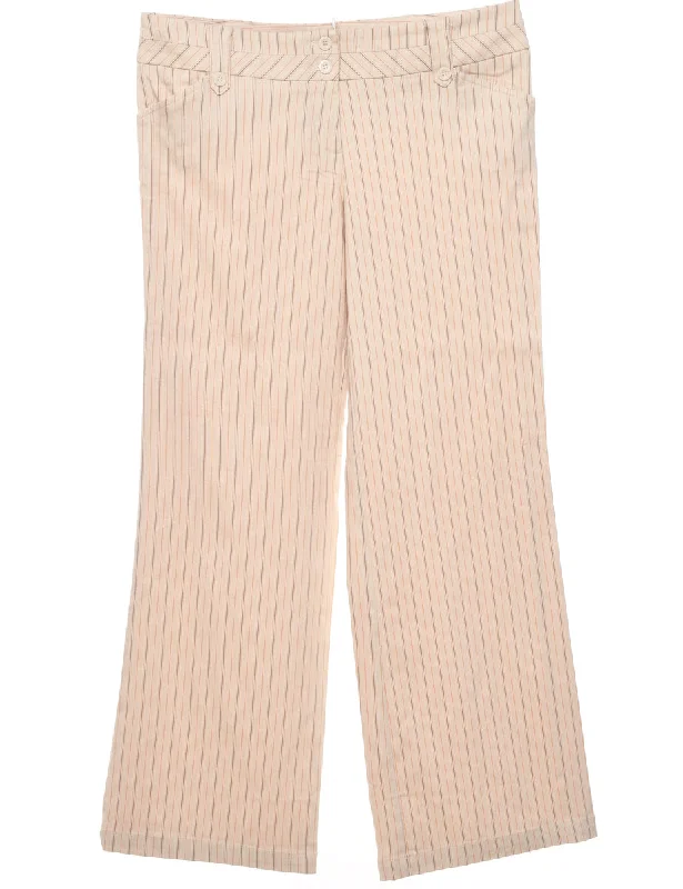Pink Low Rise Striped Trousers - W34 L31 Trousers fashionable trendy