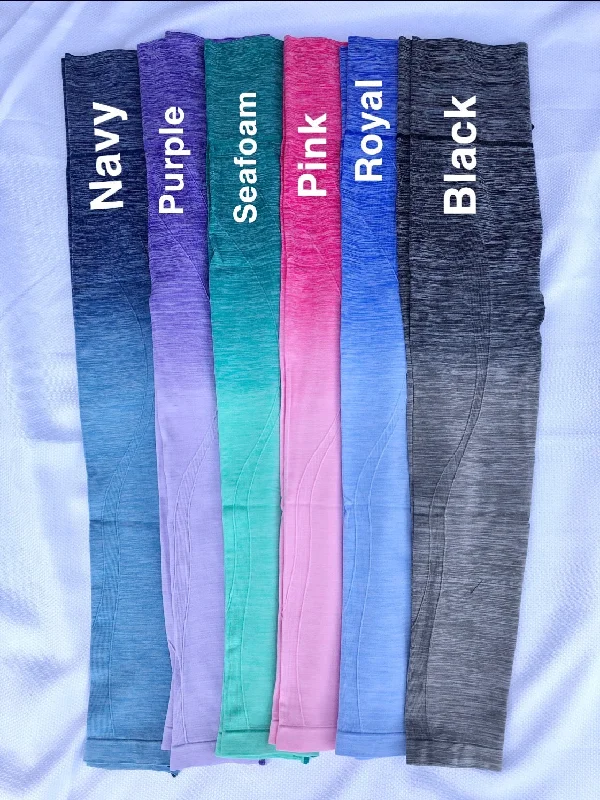 By The Bae Ombre Dip Dye High Waisted Legging with Contrast Stitching- Multiple Options Fashionable Solid Color Tights