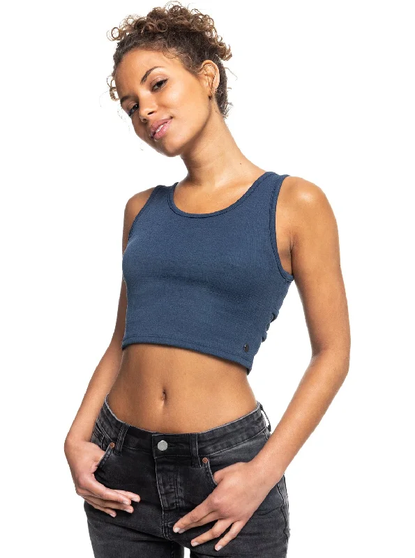 Roxy Good Keepsake Crop Top Polka Dot Checkered Tartan