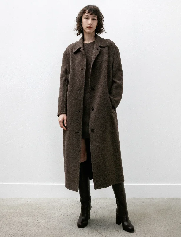 Gamma Coat Brown Jersey Tulle Batik