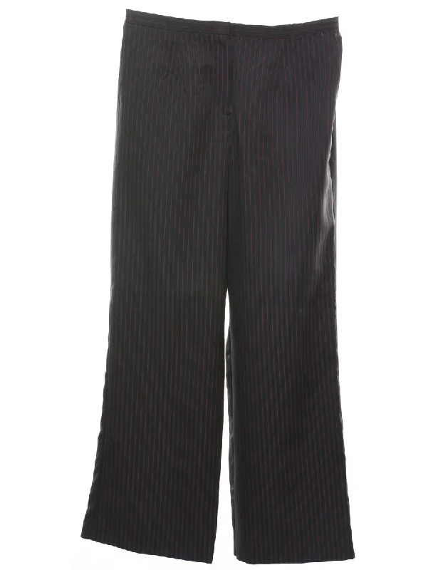 Pinstriped Black & Red Trousers - W32 L31 Trousers luxurious high-end