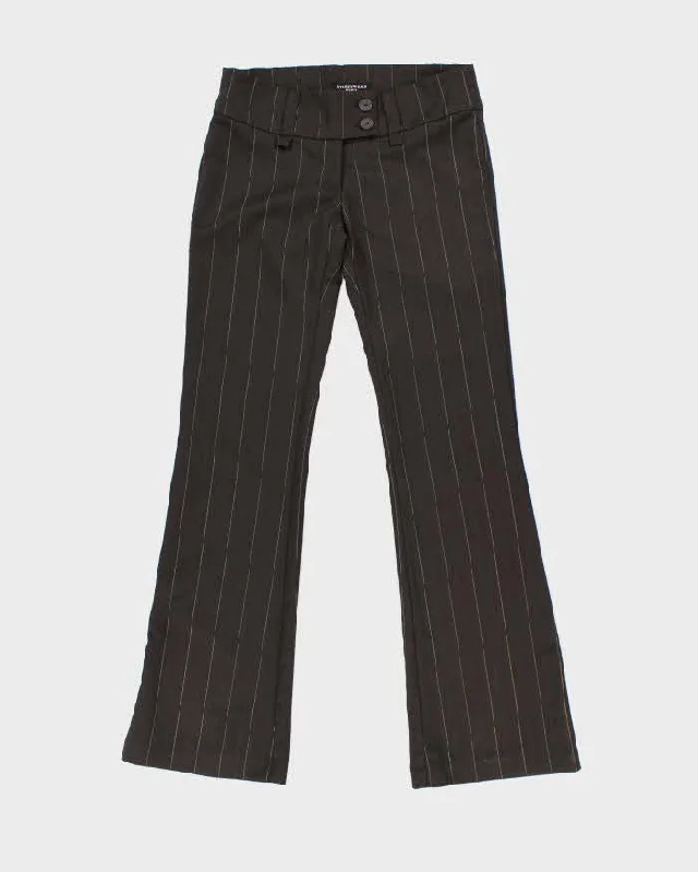 Vintage Y2k 00s Streetwear Brown Pin Striped Trousers - W31 L33 Trousers Essential Wardrobe