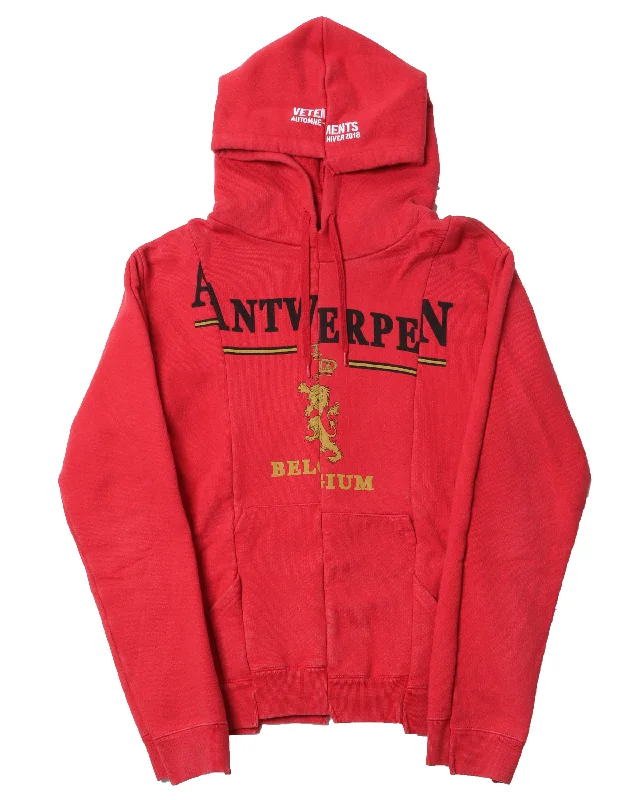 Antwerpen Reconstructed Hoodie Hoodie with Elastic Waist Stretchable Comfortable