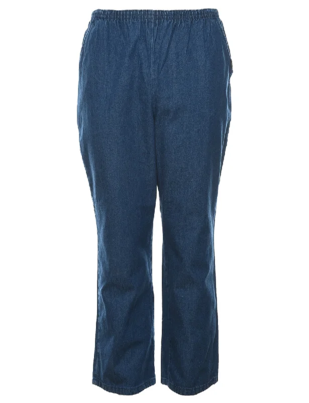 Dark Wash Denim Trousers - W26 L27 Trousers Office Stylish