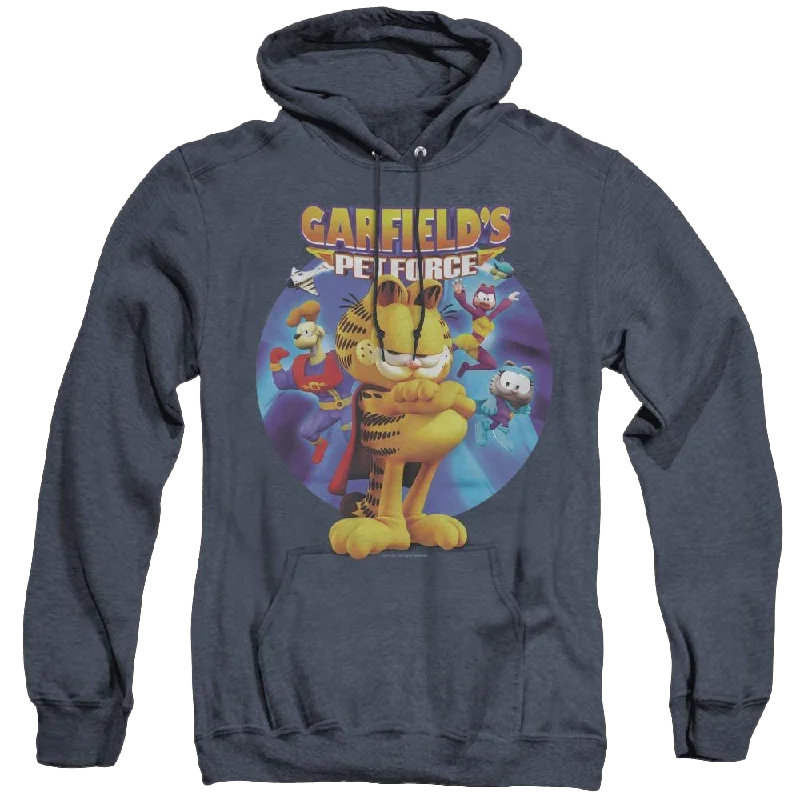 Garfield Dvd Art - Heather Pullover Hoodie Shawl Collar Sweater