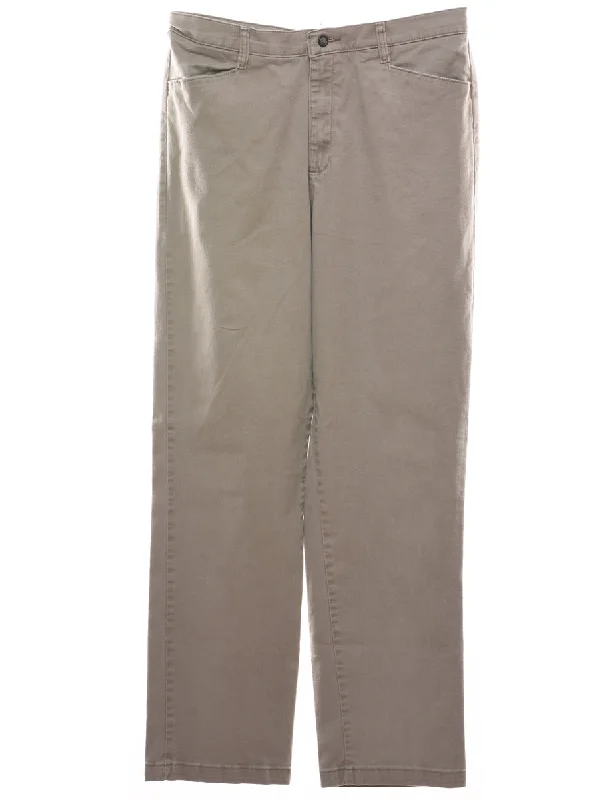 Lee Grey Straight-Fit Trousers - W32 L32 Trousers Running Lightweight