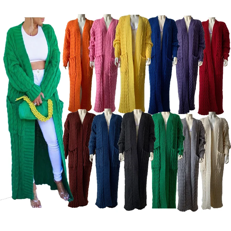 Women's Long Knit Sweater Coat Suede Faux Fur Shearling