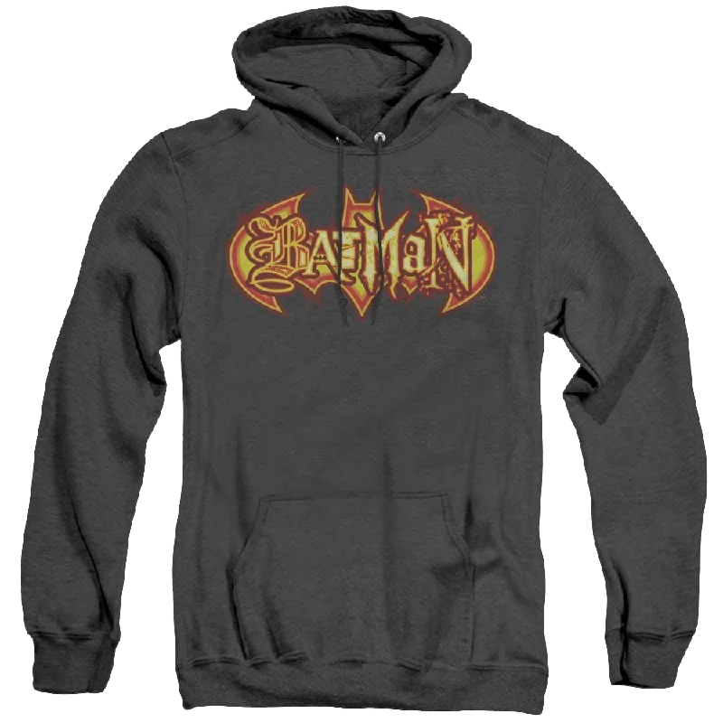 Dc Batman Fiery Shield - Heather Pullover Hoodie One Shoulder Top