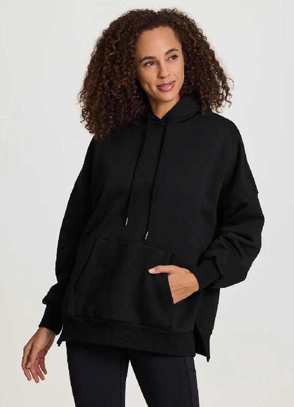 Plus Everyday Go-To Oversized Fleece Hoodie Hoodie with Applique Textured Unique