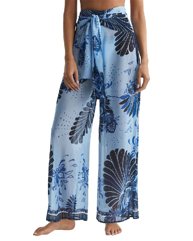 Reiss Ginnie Sheer Wide Leg Trouser Trousers Travel Practical