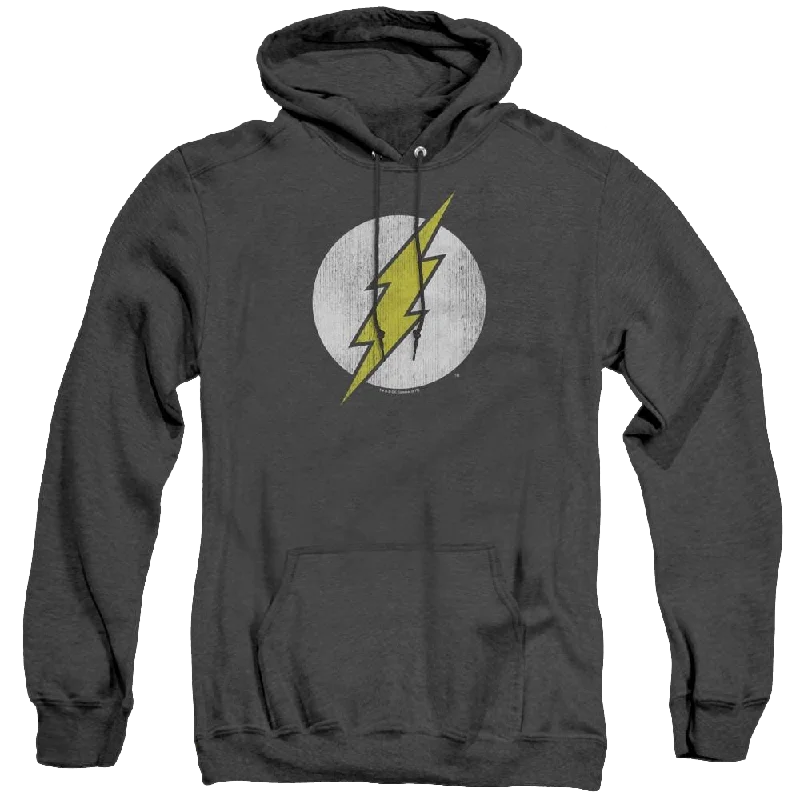 Flash, The Flash Logo Distressed - Heather Pullover Hoodie Boat Neck Sweater