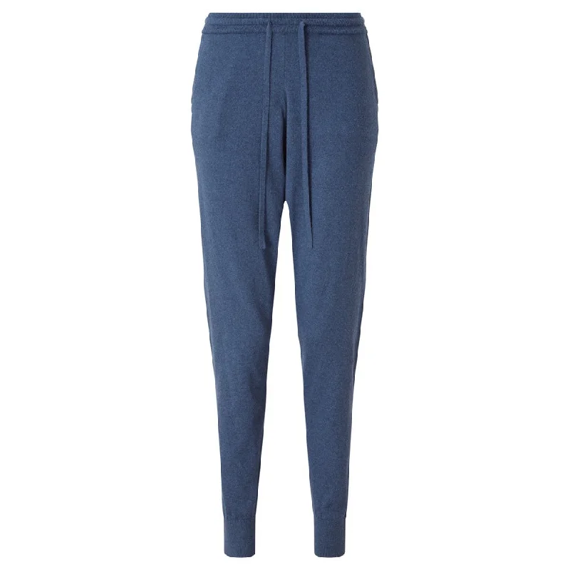 Fowey Knitted Leisure Trouser - French Navy Trousers Modern Contemporary