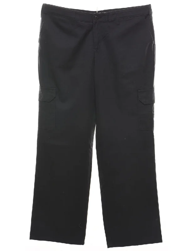 Dickies Black Straight-Leg Trousers - W40 L31 Trousers Polka Dot Cute