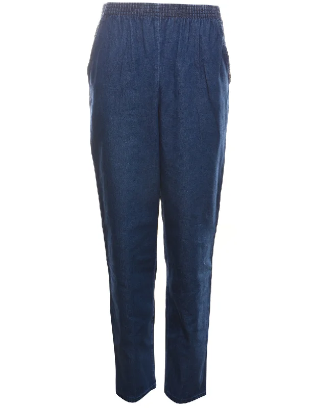 Dark Wash Tapered Denim Trousers - W24 L30 Trousers Exclusive Limited