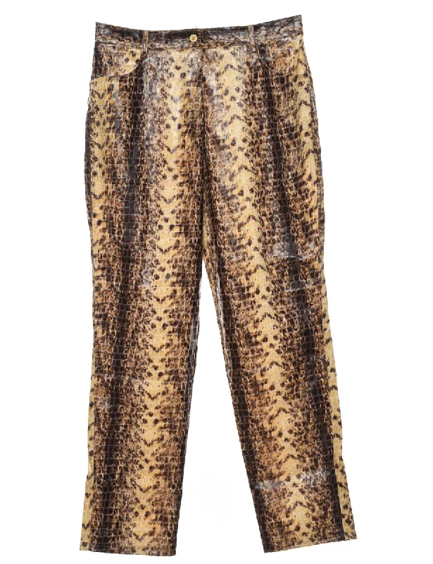 Snakeskin Pattern Trousers - W32 L30 Trousers stylish elegant