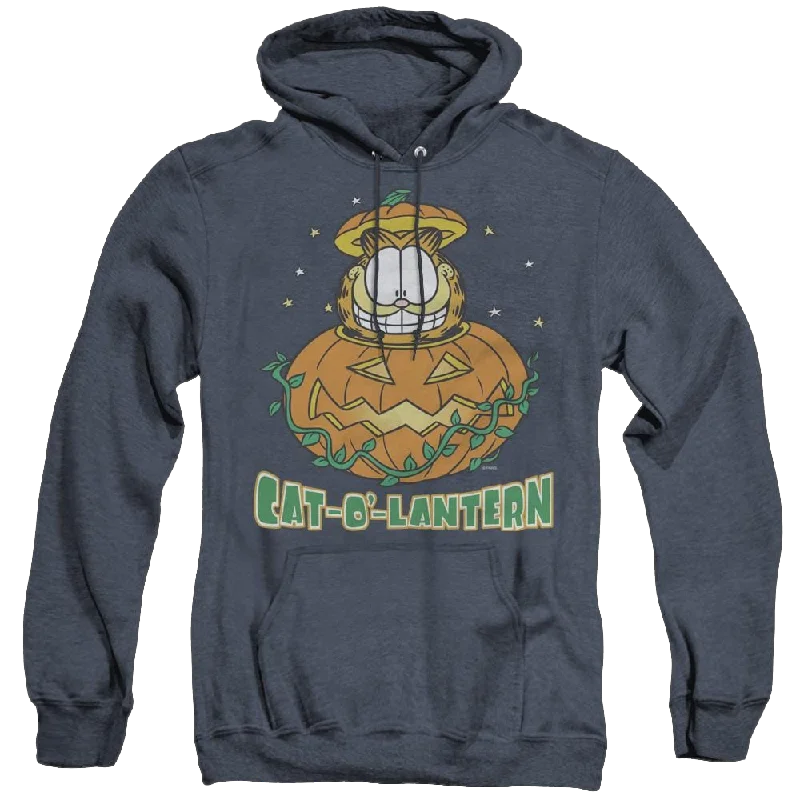 Garfield Cat O Lantern - Heather Pullover Hoodie Thin Wool Pullover