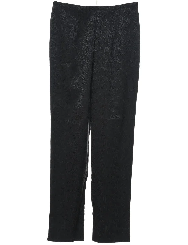 Paisley Pattern Trousers - W30 L29 Trousers Pleated Formal