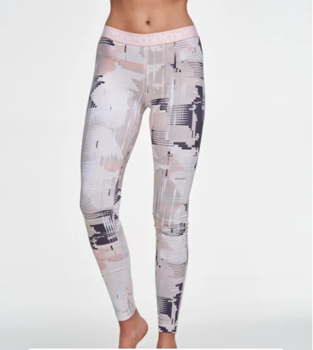 Kari Traa Fryd Base Layer Leggings Trendy Colorblock Print Leggings