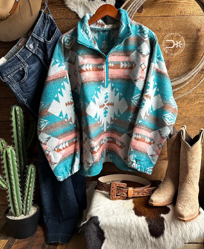 Meds Aztec Pullover Bardot Neck Top