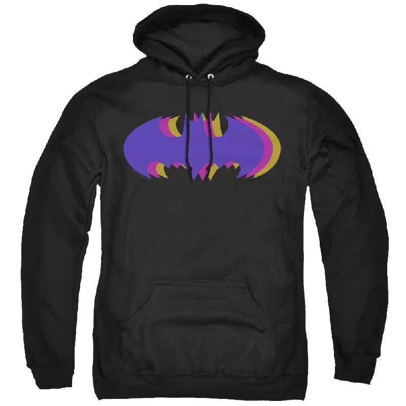 Dc Batman Tri Colored Symbol - Pullover Hoodie Crew Neck Wool