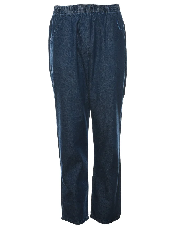 Dark Wash Denim Trousers - W32 L30 Trousers Spring Floral