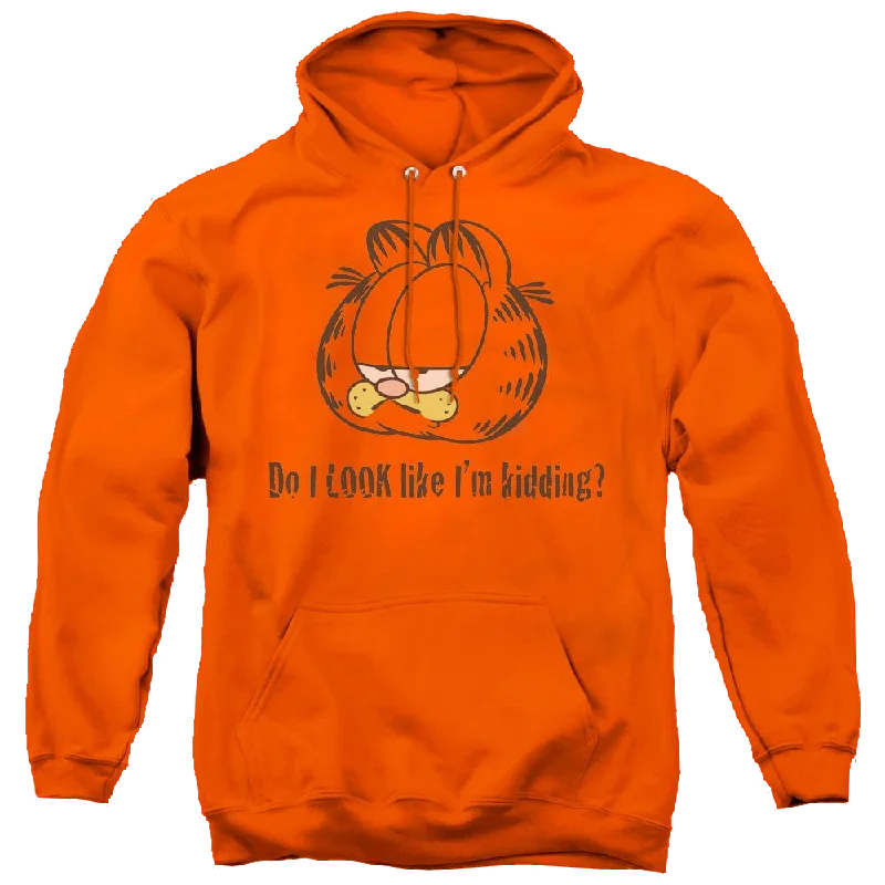 Garfield Do I Look Like Im Kidding - Pullover Hoodie Cold Shoulder Design