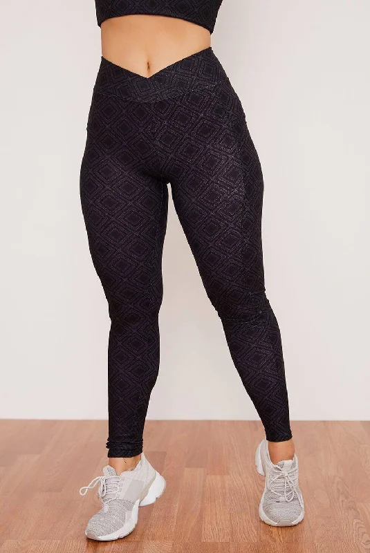 Crossover Pocket Leggings (Summit) Fashionable Tummy Control Leggings