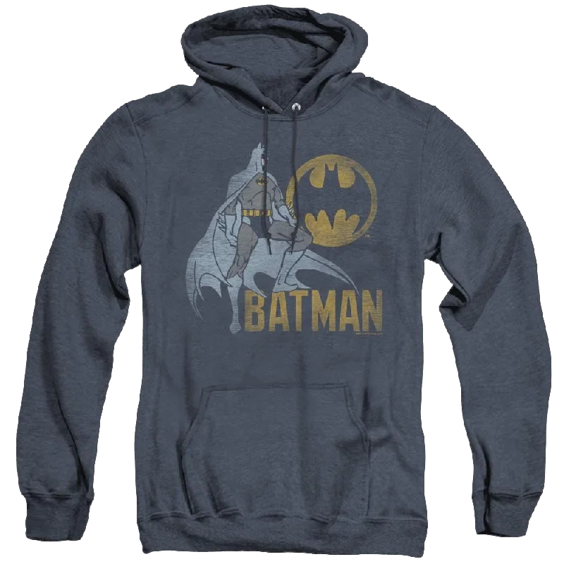 Dc Batman Knight Watch - Heather Pullover Hoodie Notched Neck Pullover