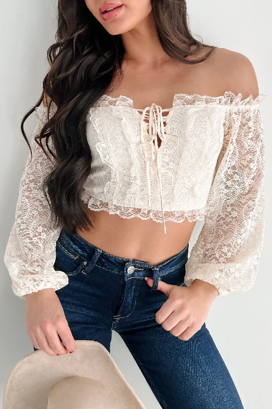 Own Your Story Off The Shoulder Lace Crop Top (Cream) Notch Collar Peter Pan Collar Cowl Neck Own Your Story Off The Shoulder Lace Crop Top (Cream) Notch Collar Peter Pan Collar Cowl Neck
