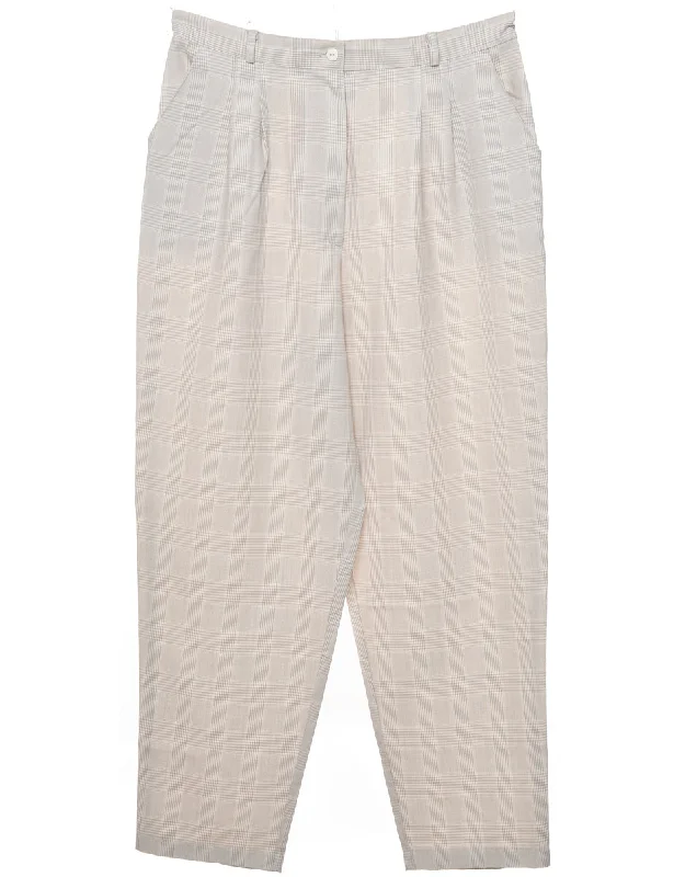 Light Grey Checked Trousers - W33 L28 Trousers Top Rated