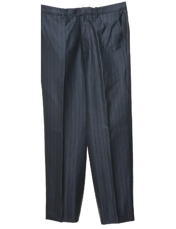 Pinstriped Trousers - W34 L31 Trousers Denim Distressed