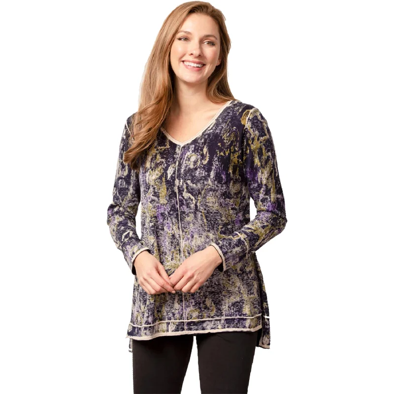 Women's Habitat Hand Painted Elliptical Pullover Rain Floral High Neck Pullover