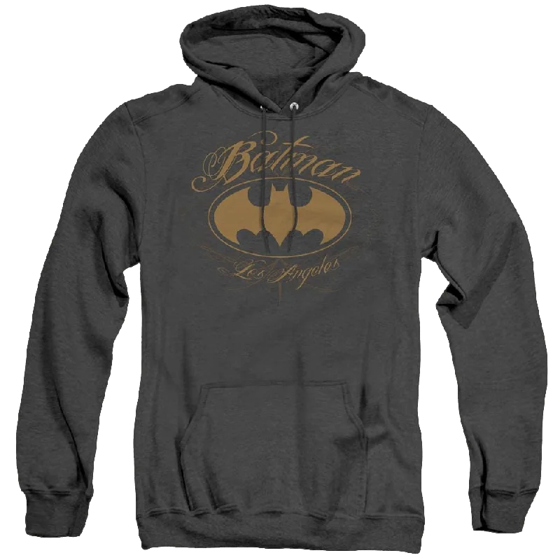 Dc Batman Batman La - Heather Pullover Hoodie Lapel Neck Sweater