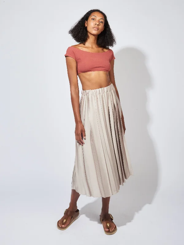 Red Clay Salinas Crop Top Mesh Fabric Canvas Fabric Denim Fabric