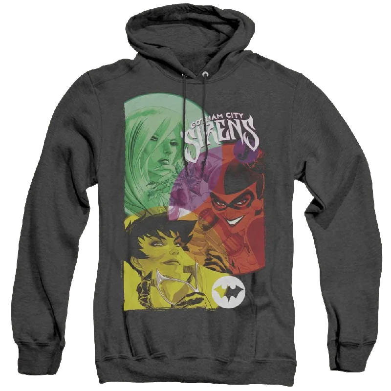 Dc Batman Gotham Sirens - Heather Pullover Hoodie Ruffle Neck Pullover