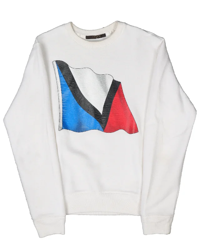 French Flag Sweatshirt Hoodie with Typography Text Message