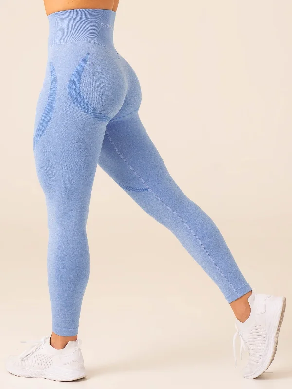 Sculpt Seamless Leggings - Blue Marl Cozy Workout Performance Leggings