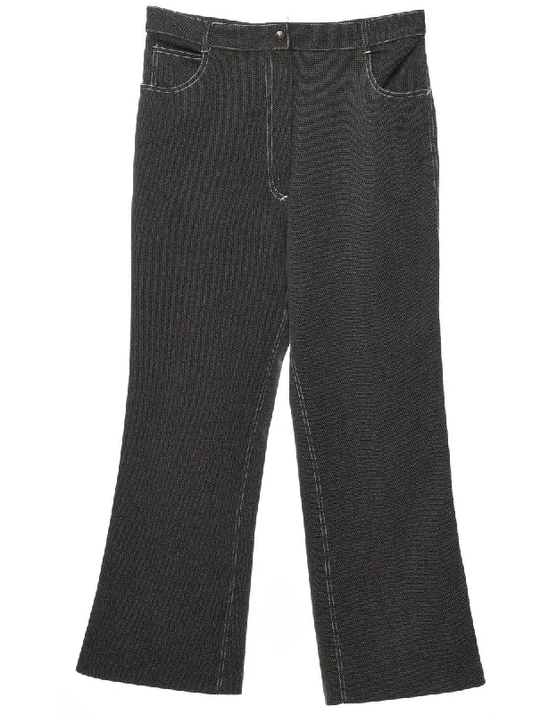 Flared Leg Grey Trousers - W32 L30 Trousers practical easy-care