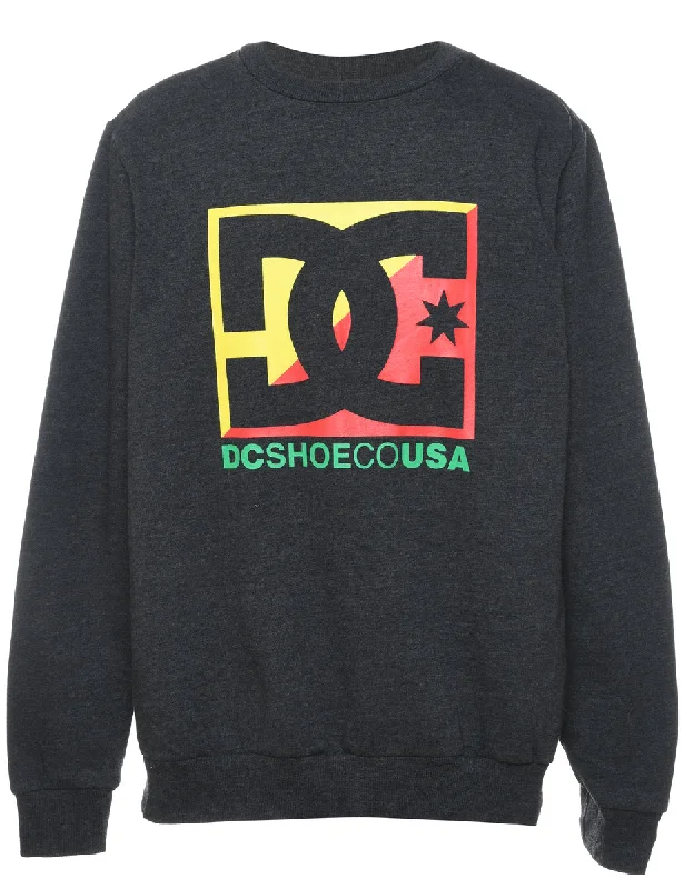 Black DG Black Printed Sweatshirt - M Hoodie with Drawcord Adjustable Secure