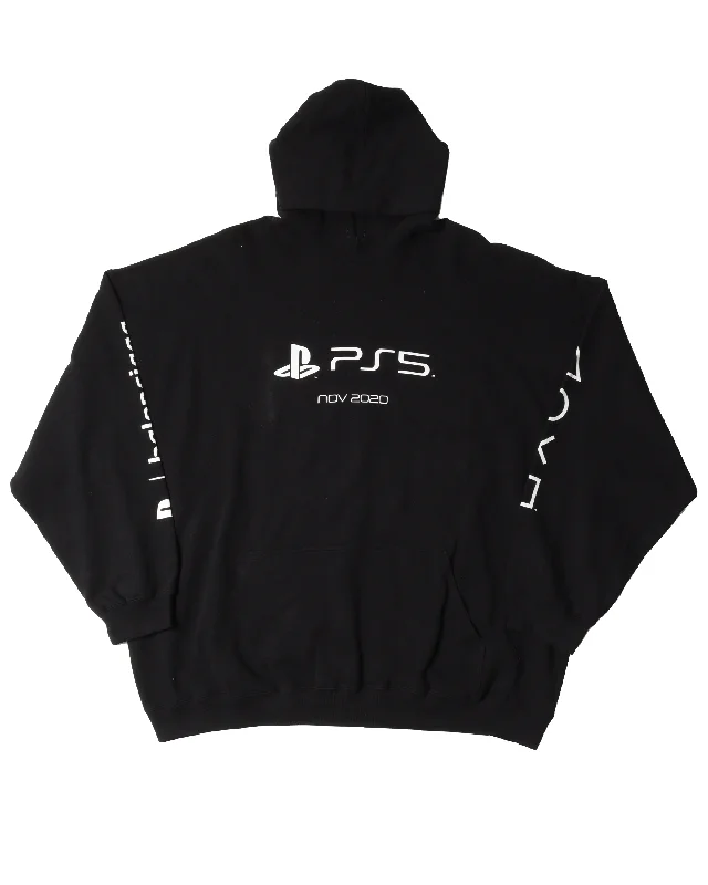 Playstation 5 Hoodie Hoodie with Raw Hem Edgy Unfinished