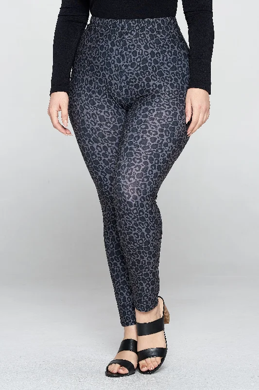 Plus Size Soft Leopard Print Leggings Trendy High-Compression Leggings
